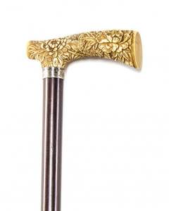 Bastón de madera con mango de metal tallado Tasa de fábrica de artesanía hecha a mano súper fina - Product Image 1