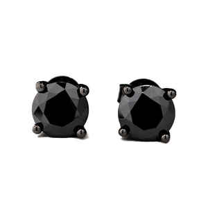 Pendientes de Plata de Ley 925 de diseñador para mujer, recién llegado, corte redondo negro VVS Clarity 2 CT Leb Diamond, regalo de tuerca fina para boda - Product Image 5