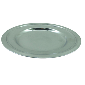 Lot de 2 plateaux de service de taille moyenne en métal nickelé et argenté pour la cuisine et la décoration de table. - Product Image 1