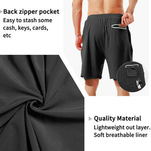 กางเกงขาสั้นชายหาดเอวยางยืดระบายอากาศได้ดีกางเกงขาสั้นออกกำลังกายสีทึบพิมพ์โลโก้สำหรับผู้ชาย - Product Image 6