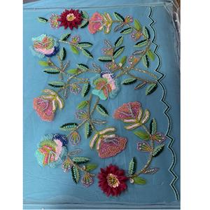 Most Selling Breathable Cotton <b>Fabric</b> with Hand <b>Beaded</b> Embellishment for Spring Summer Fashion Collections Available for sale - Product Image 6