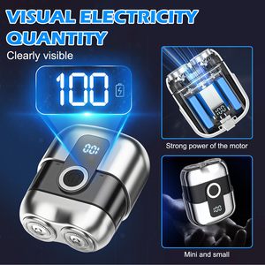 Mini Afeitadora Eléctrica Recargable por USB para Hombre, Silenciosa, Portátil, con Pantalla LCD y Función de Lavado, Ideal para Viajes - Product Image 1