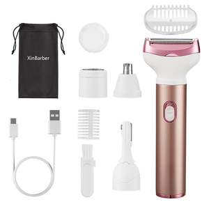 Rasoir Électrique Sans Fil 4-en-1 pour Femme, Tondeuse Rotative Humide/Sec, Épilateur Rechargeable Indolore et Étanche IPX7 - Product Image 1