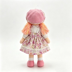 customized Pink Floral Rag <b>Doll</b>, Soft Cloth Girl <b>Doll</b>, Handmade Fabric Plush <b>Doll</b> - Product Image 3