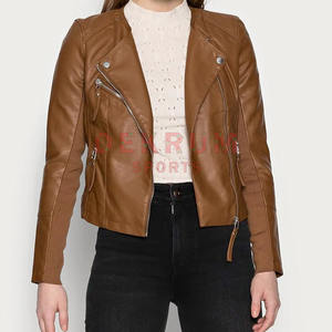 Women's <b>XL</b> Size High Quality Genuine Leather Jacket Customized Printed Fashion New Arrival Winter Collection Wholesale Supply - Product Image 3