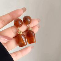 Серьги-кольца Shopify для дропшиппинга: модные, с леопардовым принтом, тигровым глазом, геометрическими и нерегулярными бусинами, для женщин и девушек, подарок