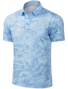 Logotipo personalizado para hombre CAMO Golf camisas Anti uv UPF 50 humedad que absorbe la manga corta de secado rápido Golf Polo camiseta - Product Image 6