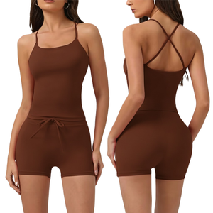 Ensemble de vêtements de sport pour femmes, leggings de yoga sans couture et haut court, vêtements de sport doux et à séchage rapide, tenue d'entraînement - Product Image 6