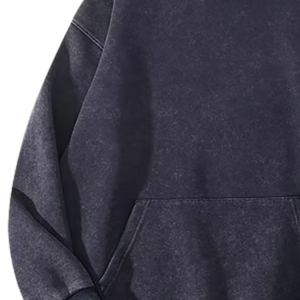 Sweat à capuche ample délavé à l'acide marine pour hommes pull en polaire lourd Streetwear Vintage Logo personnalisé coton épais chaud hiver décontracté - Product Image 6