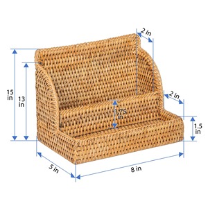 Panier de rangement multifonction moderne en rotin naturel fait main Artex Green Earth, écologique, pour bureau et articles de toilette - Product Image 3
