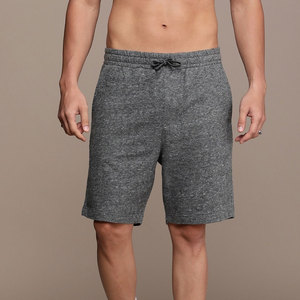 Pantalones Cortos Bermuda de Algodón Gris para Hombre, Cintura Media, Cordón Ajustable, Color Sólido, Tejido Transpirable - Product Image 1
