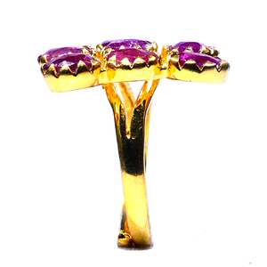 Anillo de bodas de plata de ley 925 tradicional para mujer, chapada en oro de turmalina piedra preciosa, clásico de moda para ropa de aniversario - Product Image 6