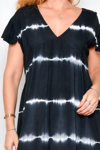 Vestido corto de caftán con tinte de corbata de rayón para mujer de verano para fiesta, ropa informal y de playa, vestido Midi de manga corta para diversión en la playa - Product Image 4