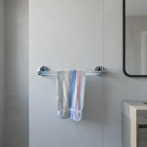 Toallero de Pared de Acero Inoxidable Pulido Moderno con Cristal Templado Blanco Esmerilado, Accesorio de Baño Minimalista y Duradero - Product Image 1