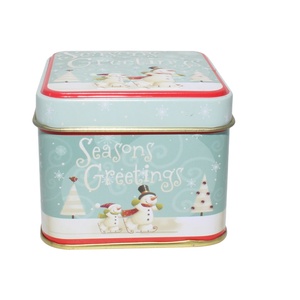 Hot Sale <b>Christmas</b> Custom Gift Food Tinplate <b>Box</b> with Square Shape for Cookies Packaging by S - Product Image 4