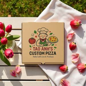 Emballage de boîte à pizza de qualité supérieure Boîtes kraft imprimées personnalisées pour la livraison et à emporter - Product Image 5