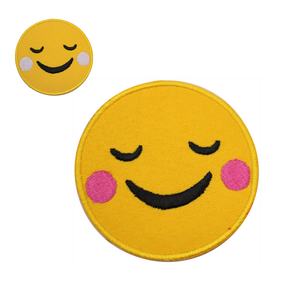 Emoticon for Facial Expression Mood Ion Iron on Sew Embroidery Patch Polyester Viscous Fabric 7x7cm Four Seasons Realfitness - Product Image 2