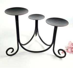 Modern Design Premium Quality Metal Candleholder with Black Powder Coated Finished with Round Shape Design Candle Holder - Product Image 4