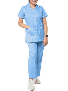Nouvelle conception de tenue médicale tissée pour l'été, uniformes d'hôpital, uniformes d'infirmière, ensembles de blouses à manches courtes pour hommes et femmes - Product Image 2