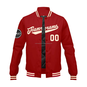 Veste universitaire à logo personnalisé pour les groupes des écoles collégiales Équipe en cuir de laine brodée en vrac MCACVJ14 Logo à col montant sur le devant - Product Image 2