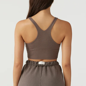 Sujetador deportivo personalizado de alta calidad con ajuste de marca en contraste, diseño de cuello cuadrado bajo, ropa de Yoga para Fitness, Sujetador deportivo personalizado para mujer - Product Image 2