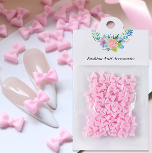 50 pièces/sac rose <span class=keywords><strong>blanc</strong></span> ruban arc ongles breloques polymère argile Nail Art cravate décoration Kawaii accessoires manucure conception fournitures - Product Image 3