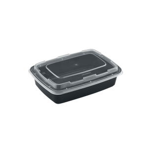 ProTakeOut 38 oz Rectangular Microwaveable <b>Food</b> <b>Containers</b> <b>Lids</b> 150 Sets BPA-Free Reusable Leak-Resistant <b>Plastic</b> 9x6.2x0.7 - Product Image 1