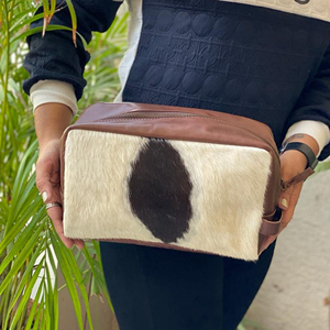 Estuche de aseo de viaje de cuero de vaca con estilo Occidental para el cabello, nuevo bolso colgante de cuero genuino hecho a mano personalizado - Product Image 2