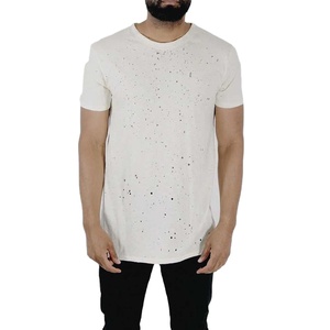 T-shirts pour hommes, coton délavé vintage, imprimé délavé, tissu doux et respirant, style streetwear décontracté, coupe ample pour l'été. - Product Image 1