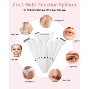 Ensemble de tondeuses à cheveux portables rechargeables par USB pour femmes, 7 en 1, étanches, pour le visage, le corps et le maillot - Product Image 5