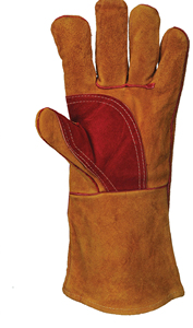 Gants de soudage industriels résistants à la chaleur à longue manchette en cuir fendu de vache Gants de travail de sécurité confortables pour soudeur - Product Image 3