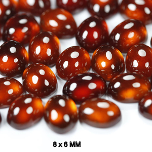 Natural Naranja Hessonita Granate Forma Oval Cabujón Calibrado Tamaño - Product Image 1