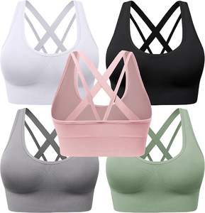 Soutien-gorge de sport pour femme de qualité supérieure, ultra confortable et respirant, avec logo frontal, pour la course à pied, le yoga, l'entraînement - Matériel en spandex/nylon - Product Image 5