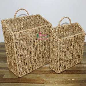 Artex Dong Thap Vietnam decorativo tejido a mano Seagrass revistero y estante de almacenamiento para sala de estar - Product Image 1