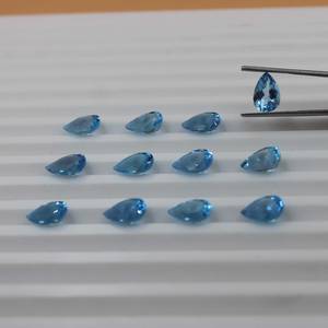 พลอยบลูโทแพซทรงลูกแพร์เจียระไน 100% จากธรรมชาติ สำหรับทำเครื่องประดับ ได้รับการรับรองจากผู้ตรวจสอบอิสระ ขายส่งจำนวนมาก - Product Image 2