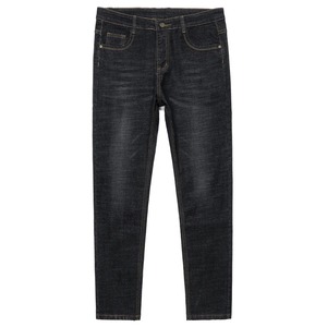 Celana Jeans bisnis kasual pria, celana panjang klasik ukuran besar <span class=keywords><strong>42</strong></span> 44 46 48 50 longgar Lurus meregang dalam warna hitam dan biru