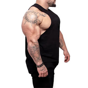 Venta al por mayor de ropa deportiva transpirable Hombres Stringer Tank Top Culturismo Algodón y Spandex Mezcla Causal Hombres Tank Tops - Product Image 6