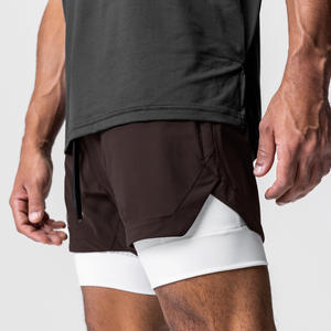 Short d'entraînement sportif 2-en-1 pour hommes nouvelle mode en polyester à séchage rapide respirant grande taille pour le basket-ball et la salle de sport - Product Image 5