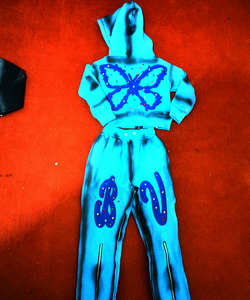 Survêtement d'hiver personnalisé pour enfant, coupe ample, broderie effet vieilli, pierres précieuses, à capuche, 3 fermetures éclair, style streetwear, 360 GSM, doublure polaire en coton - Product Image 6