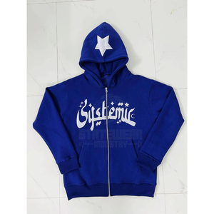 Nouveau sweat à capuche zippé pour homme, personnalisable avec logo, impression en relief et broderie, respirant, grande taille, vente en gros - Product Image 1