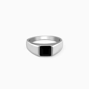<b>Silver</b> Prince Vintage Onyx <b>Ring</b> for Him-Bezel <b>Set</b> Fashion Jewelry Size 20 - Product Image 1