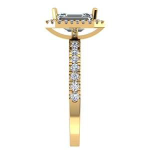 แหวนหมั้นเพชรทรงรัศมีสำหรับปลูกในห้องปฏิบัติการสีทองเหลือง10k ประดับหินด้านข้างเป็นประกาย - Product Image 5