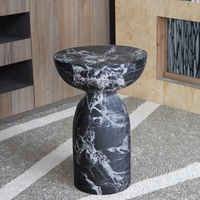 Nouvelle conception 2025, table d'appoint ronde en marbre de la plus haute qualité, style moderne, meubles de maison noirs, décoratifs