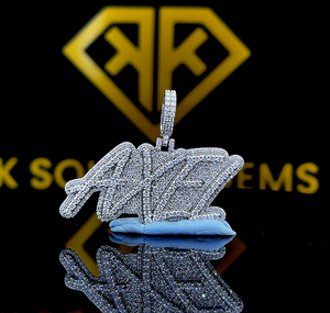 Pendentif Hip Hop numéro personnalisé, personnaliser votre lettre, pendentif numéro Hip Hop pour hommes, pendentif Moissanite, bijoux Ice Out Hip Hop - Product Image 1