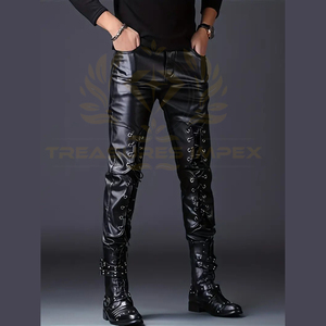 Pantalones de Motocicleta Unisex de Corte Ajustado, Ropa Deportiva de Cuero PU Sólido con Características Impermeables, Transpirables y Resistentes al Viento - Product Image 3