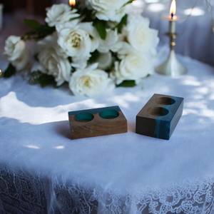 Porte-bougie en bois votif fait à la main pour la maison ou le bureau Centre de table de Noël Bougeoir en bois pour décorations - Product Image 4