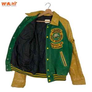 Chaqueta universitaria bordada con parches de chenilla roja personalizada para hombre, cuello levantado para invierno, bombardero, vuelo, béisbol, estilos Letterman - Product Image 6