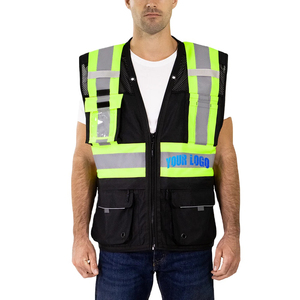 Gilet réfléchissant haute visibilité pour le personnel de sécurité avec logo imprimé personnalisé et design multi-poches - Product Image 1