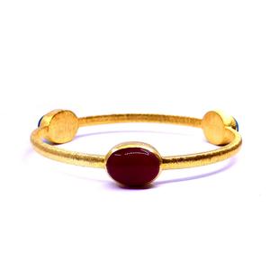 Bracelets de créateur en argent sterling 925 personnalisés avec mélange de pierres précieuses plaquées or Bracelets de style vintage uniques et tendance - Product Image 3