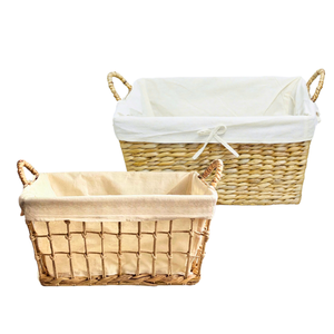 Handcrafted WATER HYACINTH <b>STORAGE</b> <b>BASKET</b> Eco Natural Water Hyacinth <b>Basket</b> Metal Frame for Strength and Shape Retention - Product Image 1